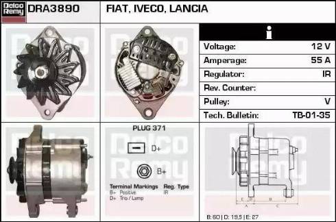 Remy DRA3890 - Generator alexcarstop-ersatzteile.com