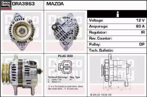 Remy DRA3863 - Generator alexcarstop-ersatzteile.com