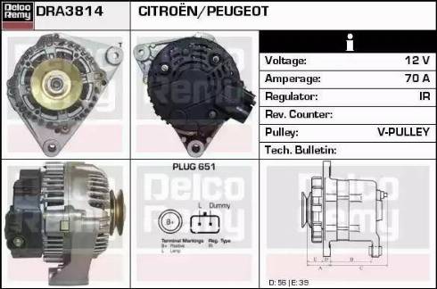 Remy DRA3814 - Generator alexcarstop-ersatzteile.com