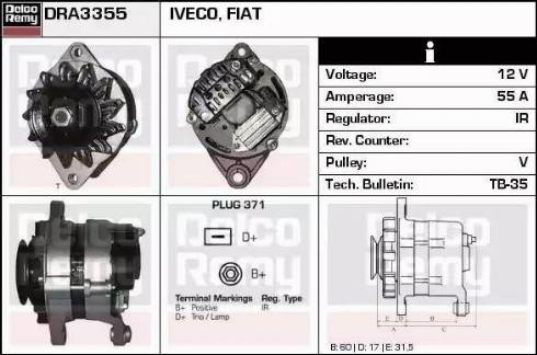 Remy DRA3355 - Generator alexcarstop-ersatzteile.com