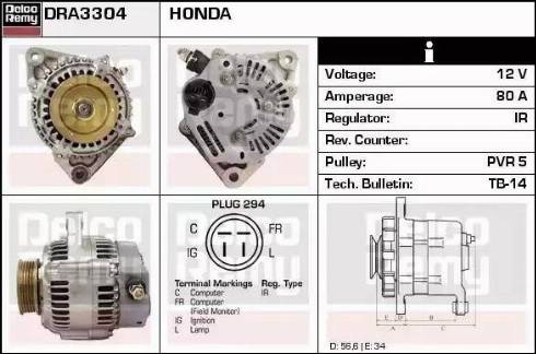 Remy DRA3304 - Generator alexcarstop-ersatzteile.com