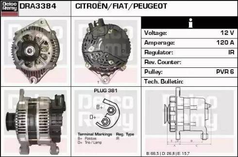 Remy DRA3384 - Generator alexcarstop-ersatzteile.com