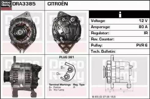 Remy DRA3385 - Generator alexcarstop-ersatzteile.com