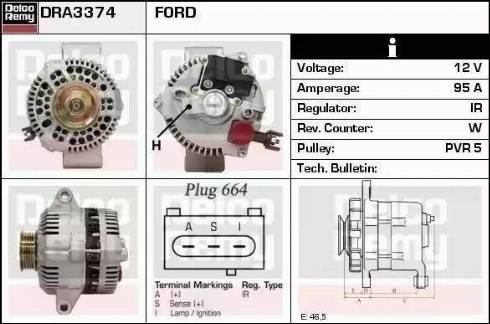 Remy DRA3374 - Generator alexcarstop-ersatzteile.com