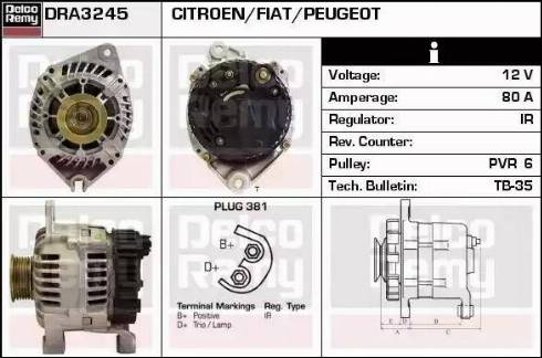 Remy DRA3245 - Generator alexcarstop-ersatzteile.com