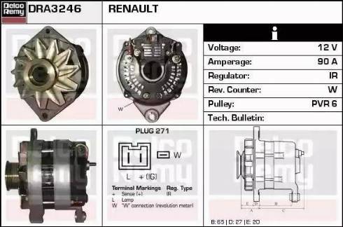 Remy DRA3246 - Generator alexcarstop-ersatzteile.com