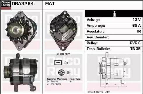 Remy DRA3284 - Generator alexcarstop-ersatzteile.com