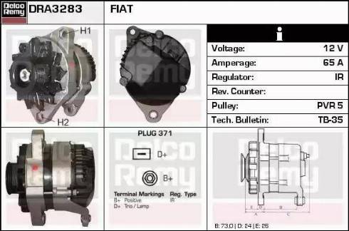 Remy DRA3283 - Generator alexcarstop-ersatzteile.com