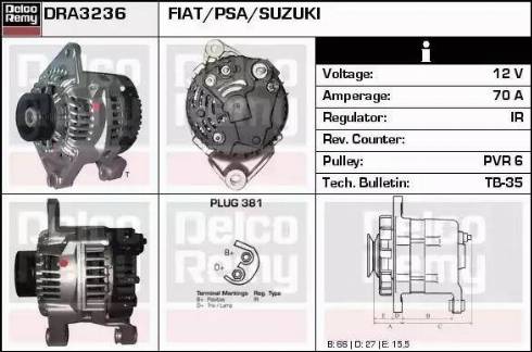 Remy DRA3236 - Generator alexcarstop-ersatzteile.com