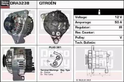 Remy DRA3238 - Generator alexcarstop-ersatzteile.com