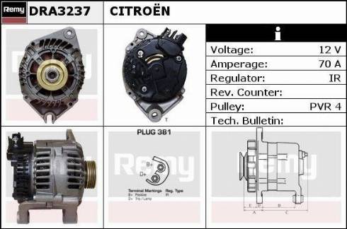 Remy DRA3237 - Generator alexcarstop-ersatzteile.com