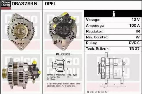 Remy DRA3794N - Generator alexcarstop-ersatzteile.com