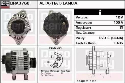 Remy DRA3768 - Generator alexcarstop-ersatzteile.com