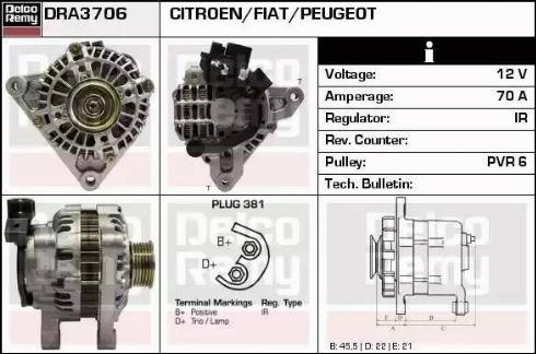 Remy DRA3706 - Generator alexcarstop-ersatzteile.com