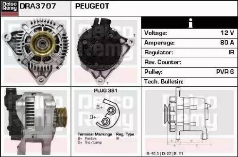 Remy DRA3707 - Generator alexcarstop-ersatzteile.com