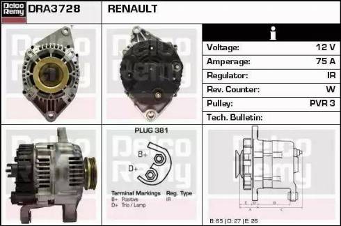 Remy DRA3728 - Generator alexcarstop-ersatzteile.com