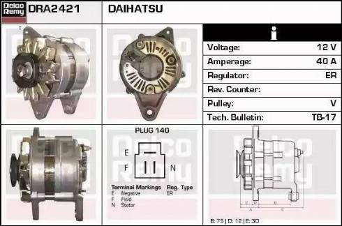 Remy DRA2421 - Generator alexcarstop-ersatzteile.com