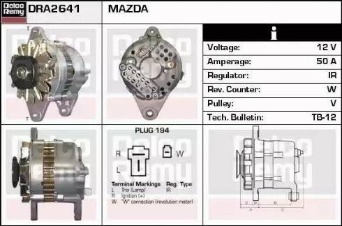 Remy DRA2641 - Generator alexcarstop-ersatzteile.com