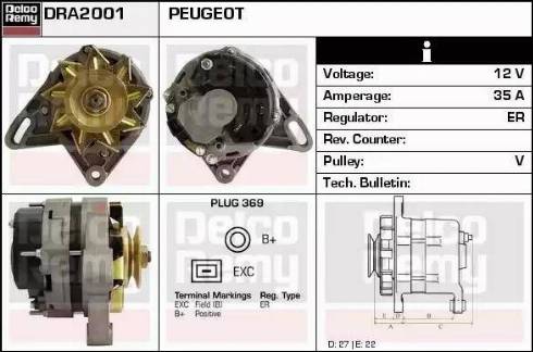 Remy DRA2001 - Generator alexcarstop-ersatzteile.com