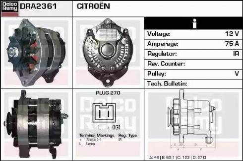 Remy DRA2361 - Generator alexcarstop-ersatzteile.com