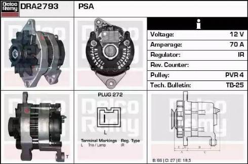 Remy DRA2793 - Generator alexcarstop-ersatzteile.com