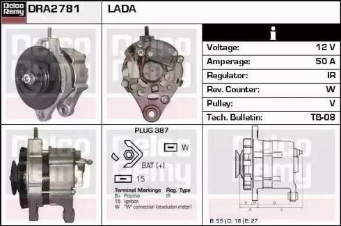 Remy DRA2781 - Generator alexcarstop-ersatzteile.com