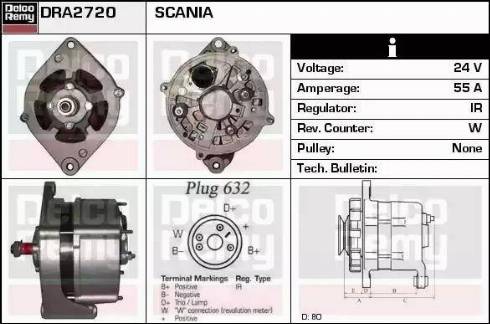 Remy DRA2720 - Generator alexcarstop-ersatzteile.com