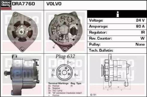 Remy DRA7760 - Generator alexcarstop-ersatzteile.com