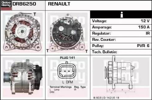 Remy DRB6250 - Generator alexcarstop-ersatzteile.com