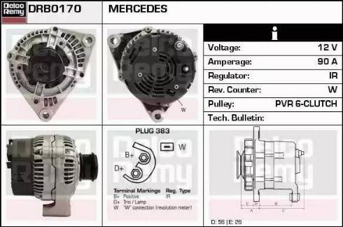 Remy DRB0170 - Generator alexcarstop-ersatzteile.com