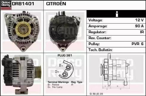 Remy DRB1401 - Generator alexcarstop-ersatzteile.com