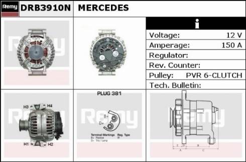 Remy DRB3910N - Generator alexcarstop-ersatzteile.com