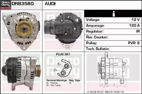 Remy DRB3580 - Generator alexcarstop-ersatzteile.com