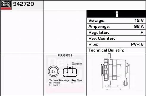 Remy DRB2720 - Generator alexcarstop-ersatzteile.com