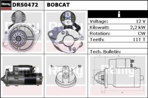 Remy DRS0472 - Starter alexcarstop-ersatzteile.com