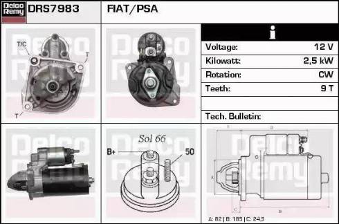 Remy DRS7983 - Starter alexcarstop-ersatzteile.com