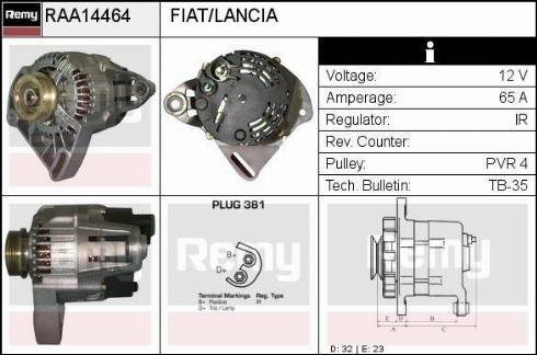 Remy RAA14464 - Generator alexcarstop-ersatzteile.com