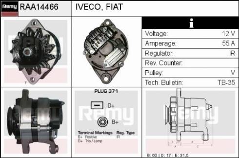 Remy RAA14466 - Generator alexcarstop-ersatzteile.com