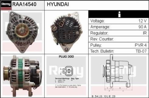 Remy RAA14540 - Generator alexcarstop-ersatzteile.com