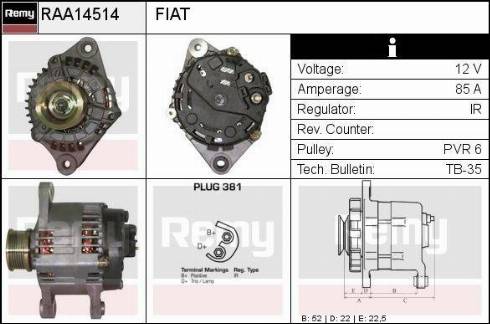 Remy RAA14514 - Generator alexcarstop-ersatzteile.com