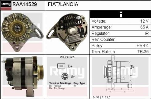 Remy RAA14529 - Generator alexcarstop-ersatzteile.com