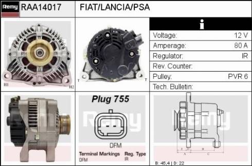 Remy RAA14017 - Generator alexcarstop-ersatzteile.com