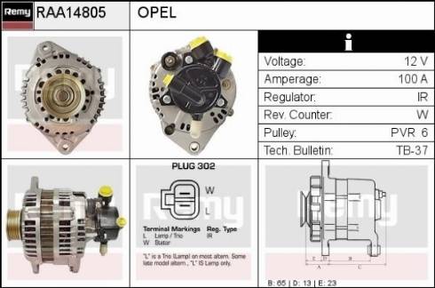 Remy RAA14805 - Generator alexcarstop-ersatzteile.com