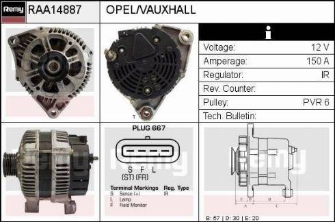 Remy RAA14887 - Generator alexcarstop-ersatzteile.com