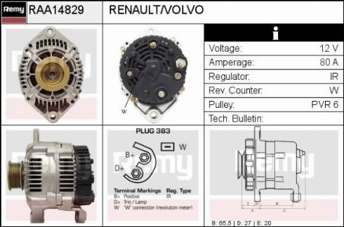 Remy RAA14829 - Generator alexcarstop-ersatzteile.com