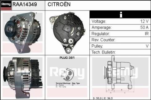 Remy RAA14349 - Generator alexcarstop-ersatzteile.com