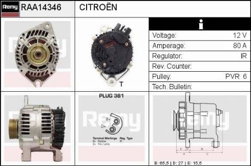 Remy RAA14346 - Generator alexcarstop-ersatzteile.com