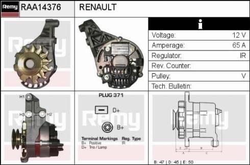 Remy RAA14376 - Generator alexcarstop-ersatzteile.com