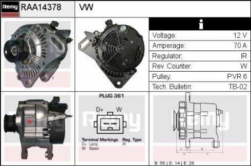 Remy RAA14378 - Generator alexcarstop-ersatzteile.com