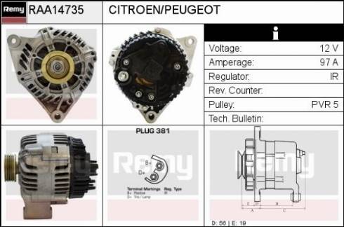 Remy RAA14735 - Generator alexcarstop-ersatzteile.com